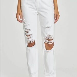 Pistola White Blizzard Presley High Rise Relaxed Roller Denim Jeans Size 26 NWOT
